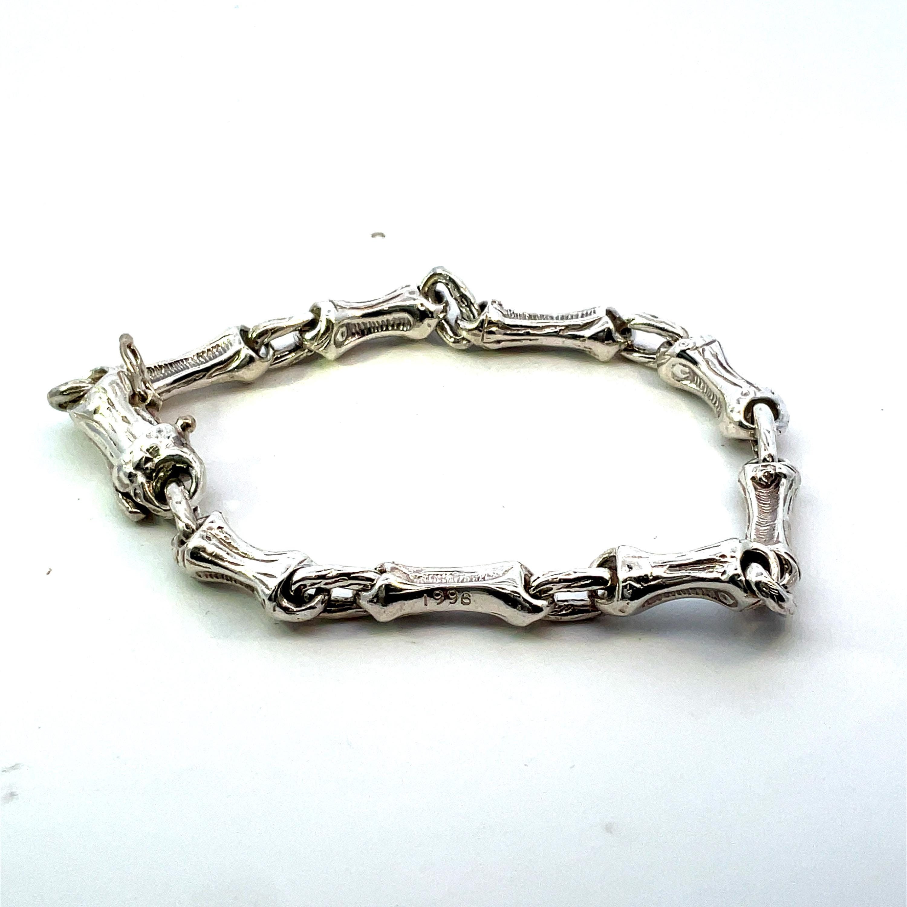 ＊訳ありVintage Tiffany Silver Bamboo Pierce Vintage Preowned Tiffany and Co Sterling Silver Bamboo Link