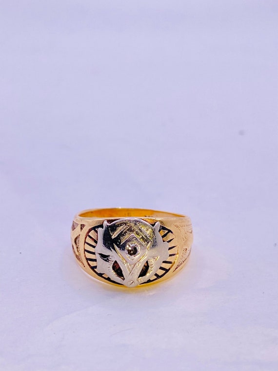 10k Gold Vintage Masonic Ring - image 2