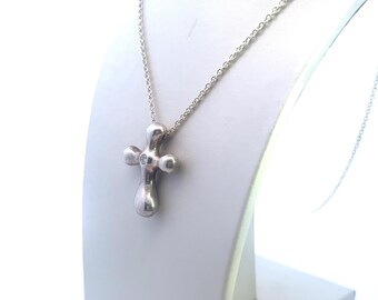 Vintage Tiffany & Co. Elsa Peretti Sterling Silver Diamond Cross