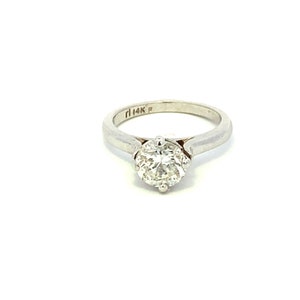 14K White Gold Diamond Engagement Ring