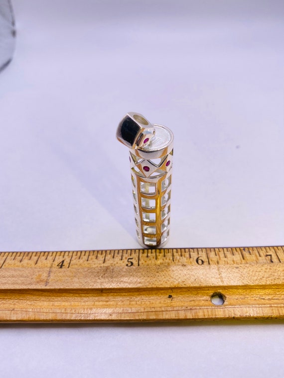 Vintage Silver and Ruby Pendant and Ring Set - image 5