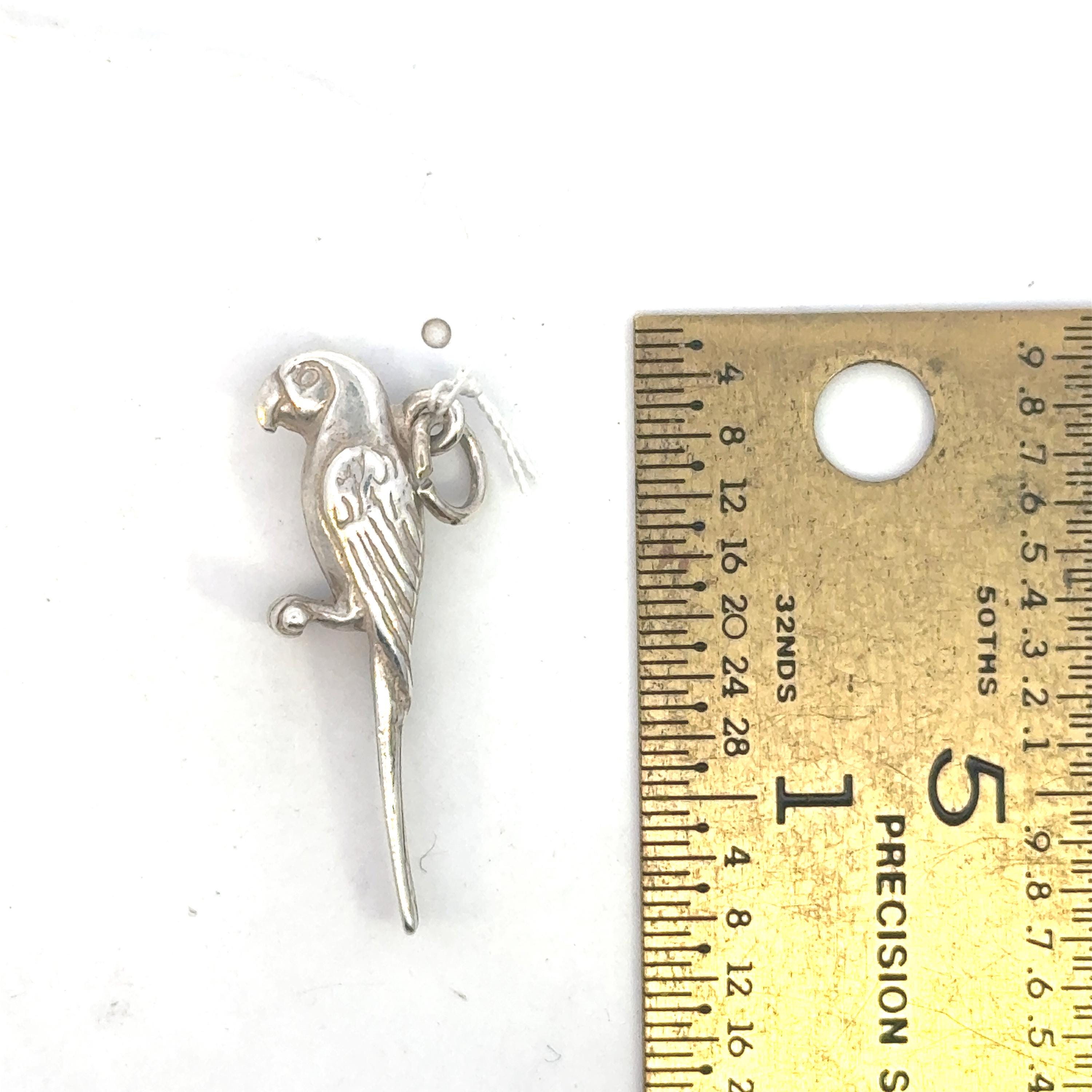 Ciondolo in argento sterling Macaw Parrot .925 x 1 Charms pappagalli