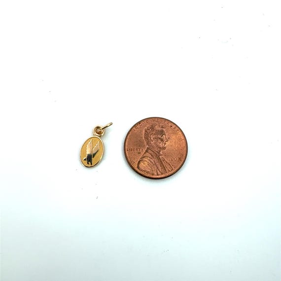 Vintage 14K Solid Gold Tiny Eagle Charm - image 2