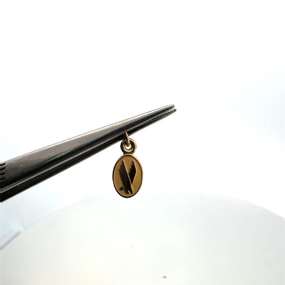 Vintage 14K Solid Gold Tiny Eagle Charm - image 4