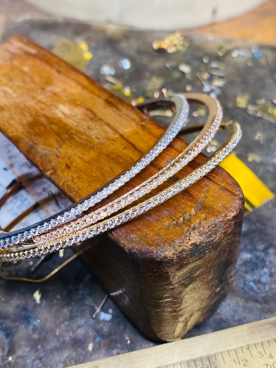 Rose Gold Diamond Bangle Bracelet