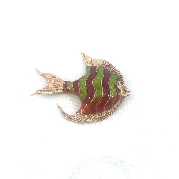 Vintage 14K Solid Yellow Gold Ruby Eye Enamel Sun… - image 9