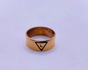 10k Gold Masonic Ring with Inner Inscription