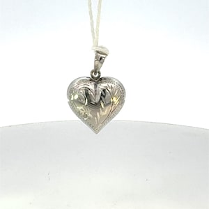 Vintage Sterling Silver Puffy Heart Charm Pendant