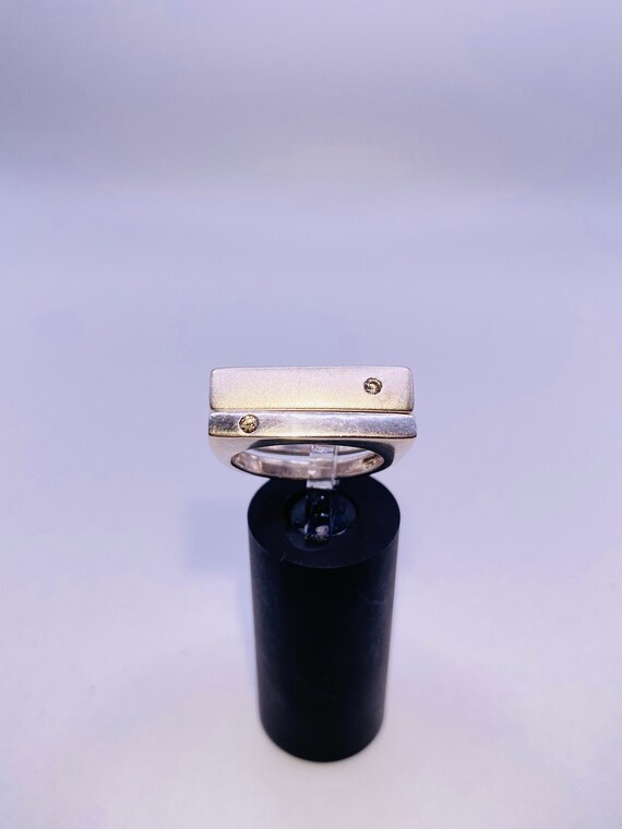 Vintage Stackable Sterling Silver Diamond Rings - image 2