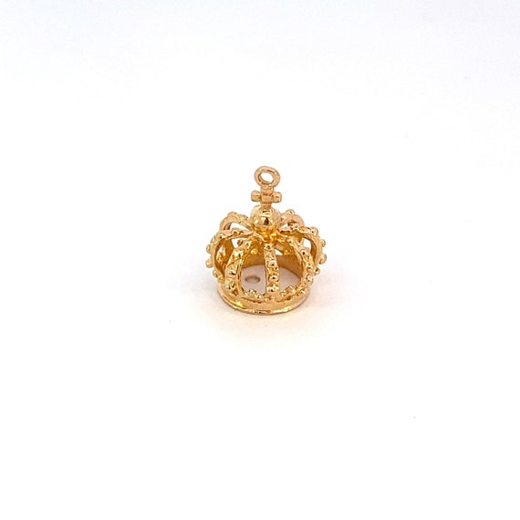 Solid Yellow Gold Crown Charm