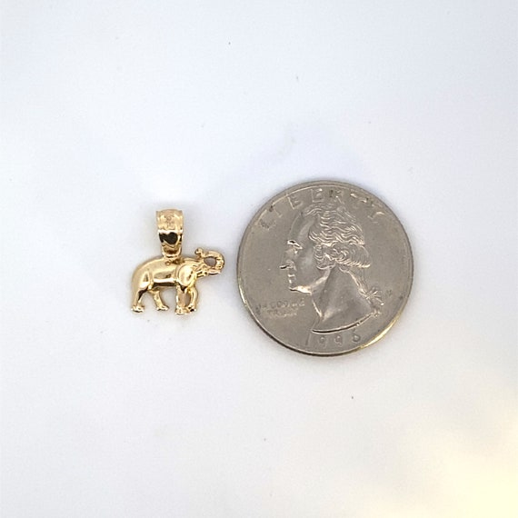 Solid Yellow Gold Elephant Charm - image 5