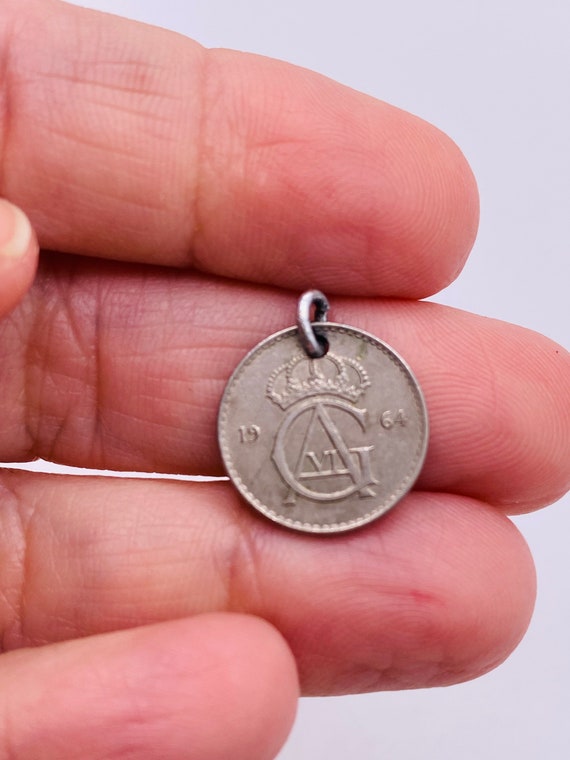 Silver Ore Sverige 10 Coin Charm - image 3
