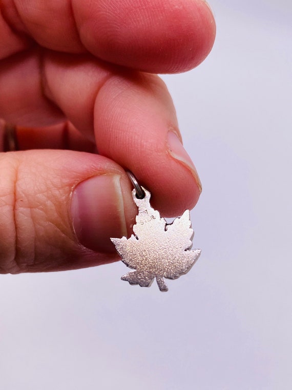 Vintage Sterling Silver Maple Leaf Charm - image 3