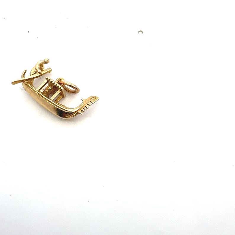 Vintage Solid Gold Gondola Charm Pendant Etsy UK