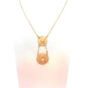 Victorian 9K Yellow Gold Old European Cut Diamond Necklace