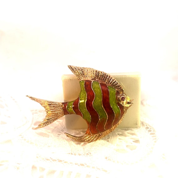 Vintage 14K Solid Yellow Gold Ruby Eye Enamel Sun… - image 6