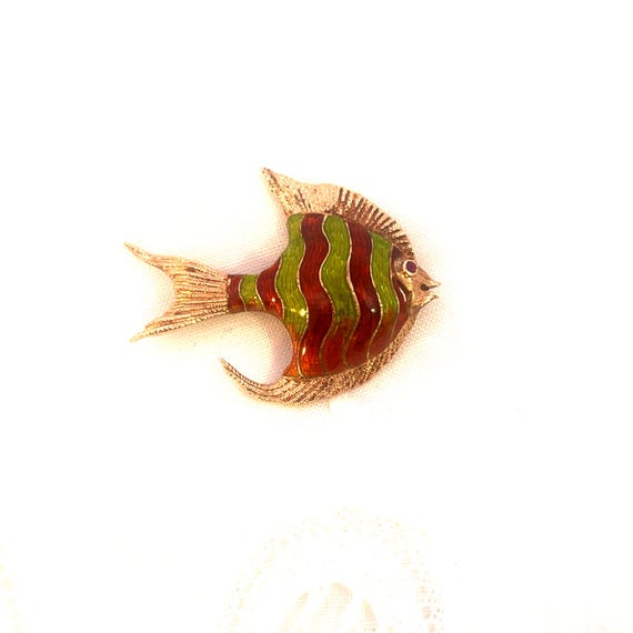 Vintage 14K Solid Yellow Gold Ruby Eye Enamel Sun… - image 8