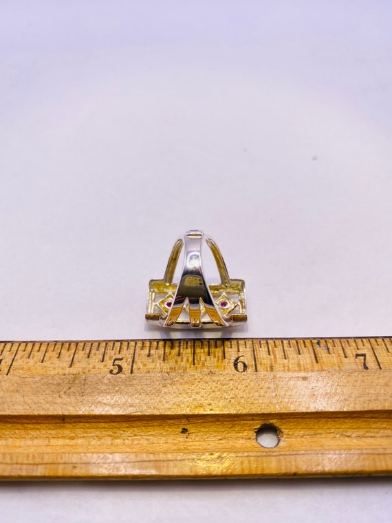 Vintage Silver and Ruby Pendant and Ring Set - image 7