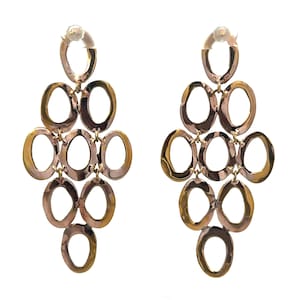 Vintage Sterling Silver, Rose Gold-Plated Dangle Earrings