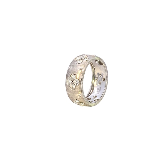 Diamond Brushed Gold Eternity Band