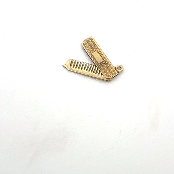 Vintage 14K Solid Yellow Gold Moveable Comb Charm