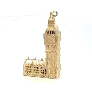 Vintage 9K Solid Yellow Gold London Famous Landmark Charm Pendant