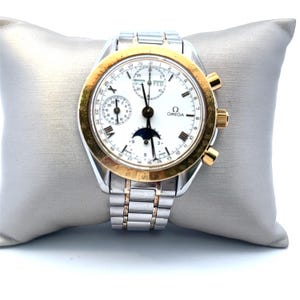 Vintage Pre-Owned Omega Speedmaster Triple Date Moonphase Chronograph Wrist Watch