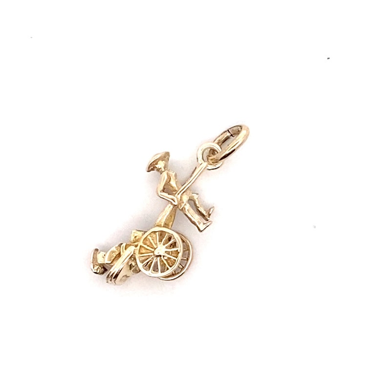 Vintage 14K Solid Yellow Gold Rickshaw Charm - Etsy