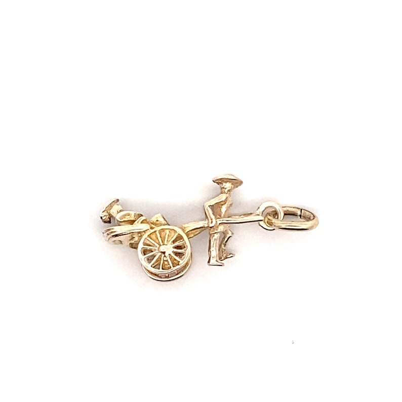 Vintage 14K Solid Yellow Gold Rickshaw Charm - Etsy