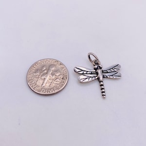 Vintage Sterling Silver Dragonfly Charm Pendant