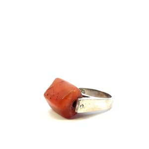 Sterling Silver Orange Stone Ring