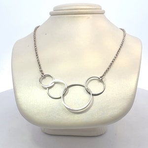 Vintage Sterling Silver Necklace with Circle Charm