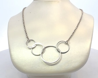 Vintage Sterling Silver Necklace with Circle Charm