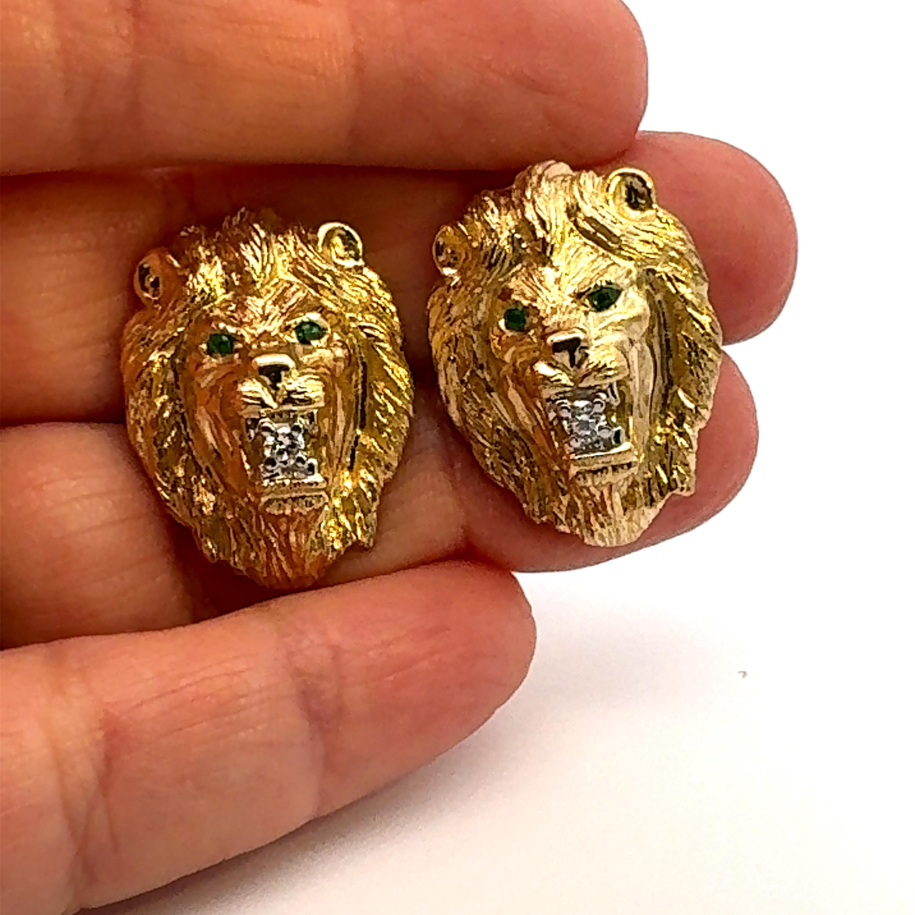 Gold Emerald Lion - Etsy