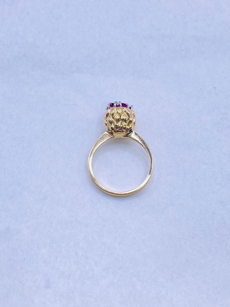 Antique Ruby and Diamond Yellow Gold Ring - Etsy
