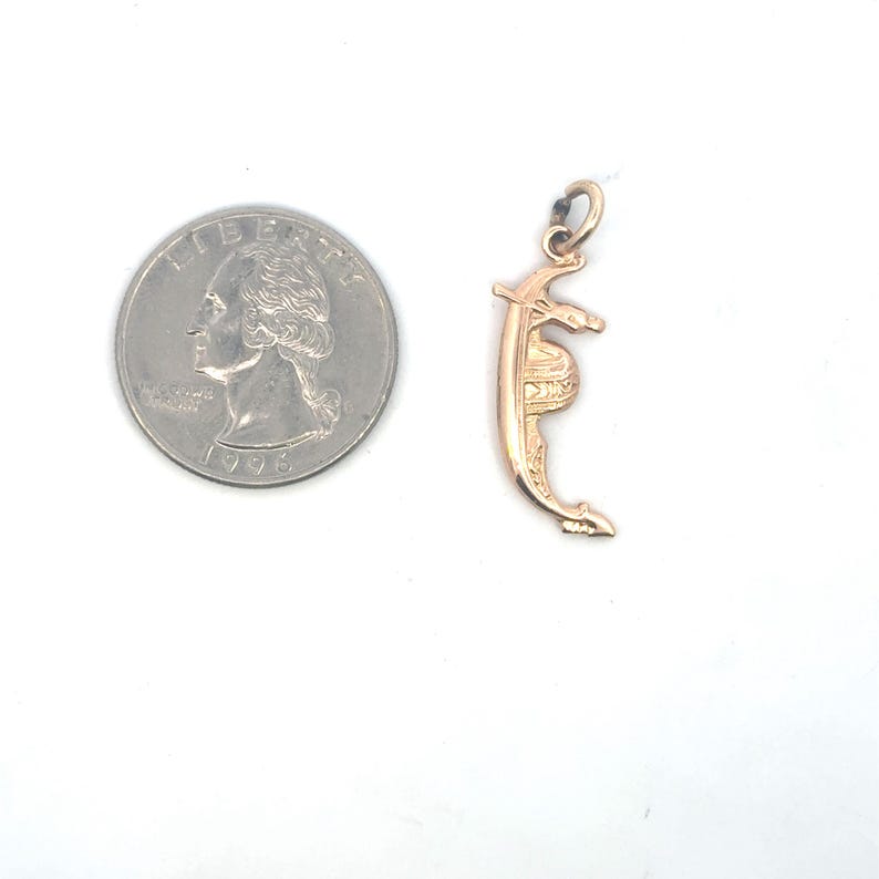 Vintage Solid Gold Gondola Boat Charm Pendant Etsy UK