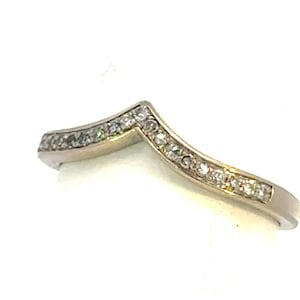 Vintage 14K Solid White Gold Diamond Stacking Anniversary Band Ring
