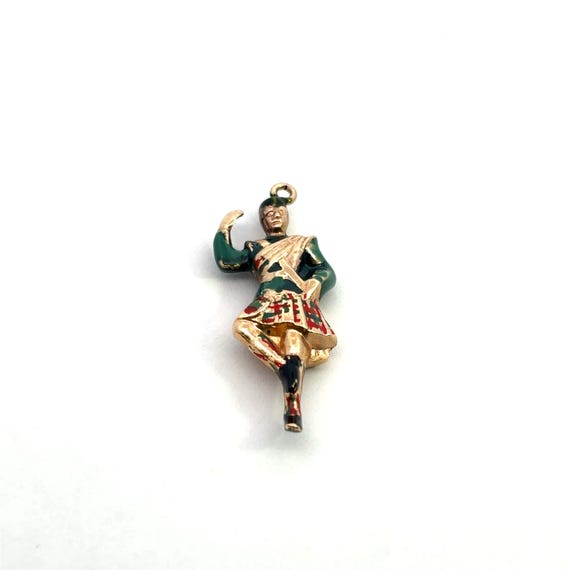 Vintage Enamel Scottish Highland Dancer Charm