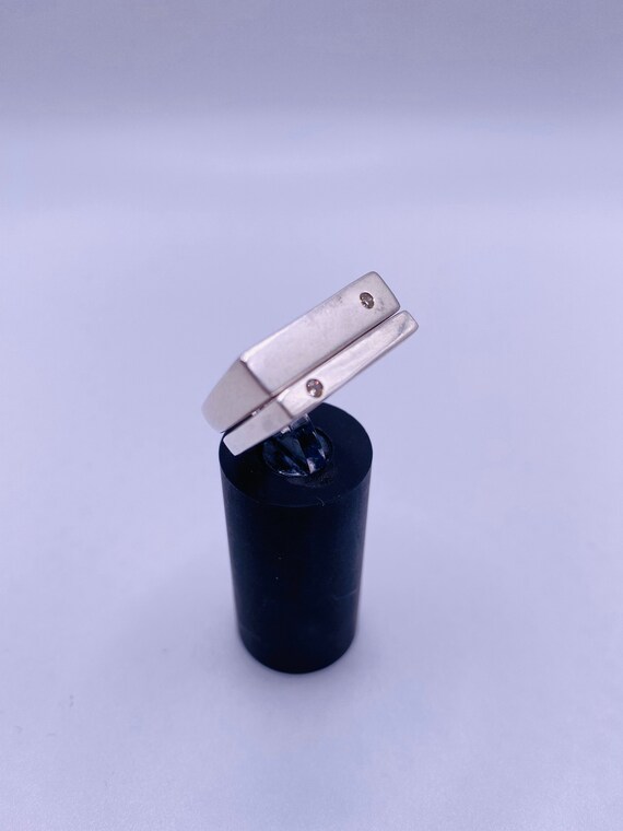 Vintage Stackable Sterling Silver Diamond Rings - image 9