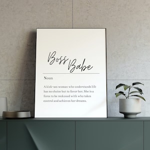 Boss Babe Wall Art, Minimalistic Wall Art,Boss Babe Printable Wall Art, Feminine Office Wall Decor, Boss Babe Gift