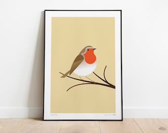 Robin Illustration Graphic Print Poster