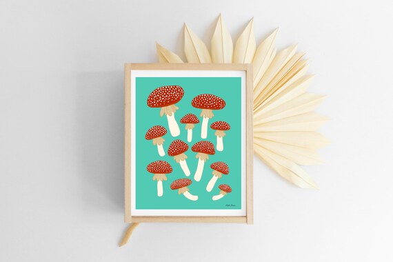 8x10 inches Mushroom printable art cottagecore wall decor
