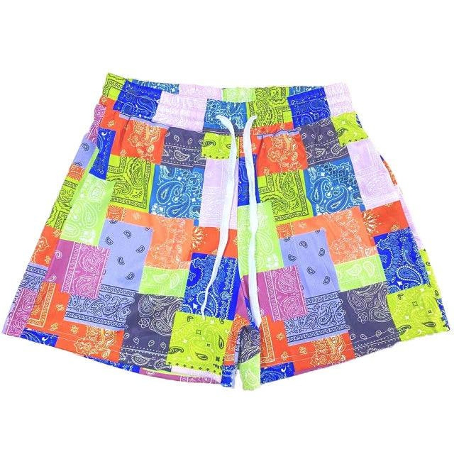 Multi Color Bandana Beach Shorts - Etsy UK