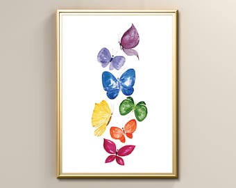 Butterflies Chakra Print, Living Room Bedroom Wall Art, Instant Digital Printable Wall Decor, Poster