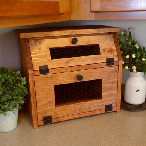 2 Story Bread Box Counter Top Bread Bread Display Etsy