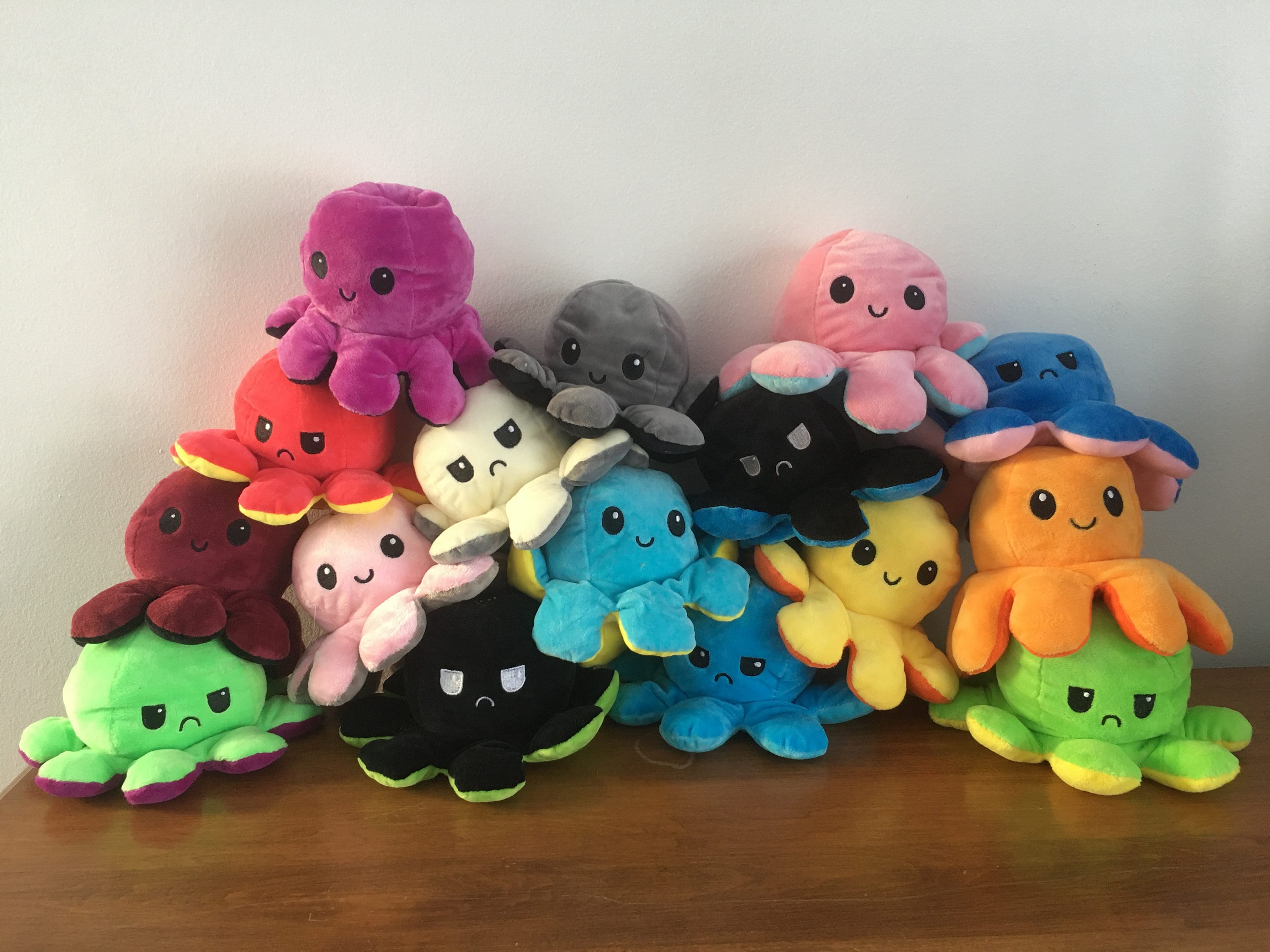 Reversible Mood Octopus Plush Double-Sided Expression Flip | Etsy