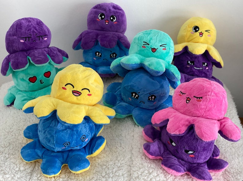 cute octopus plush reversible