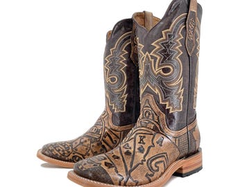 Men's Bulldog Hand Tooled Boots - Royal Flush Rustic