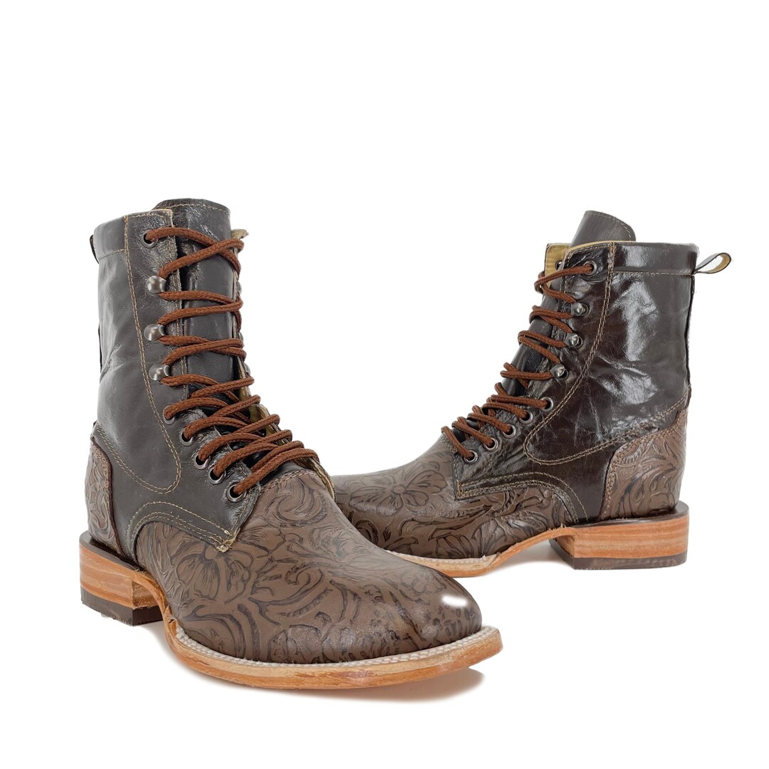 Women's Lace up Boots Vignette Flowers Australia