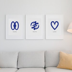 Hope Faith Love Print | Adinkra Symbol Print | African Print |  | Modern Wall Art | Home Decor Print | Digital Art Print | Printable Quotes
